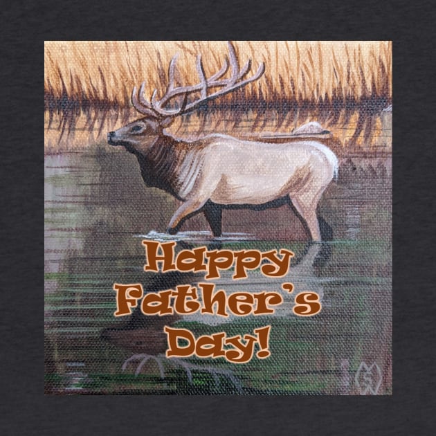 Happy Father's Day with elk in the lake by Matt Starr Fine Art